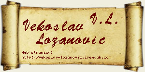 Vekoslav Lozanović vizit kartica